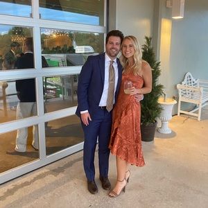 Burnt orange midi - worn once